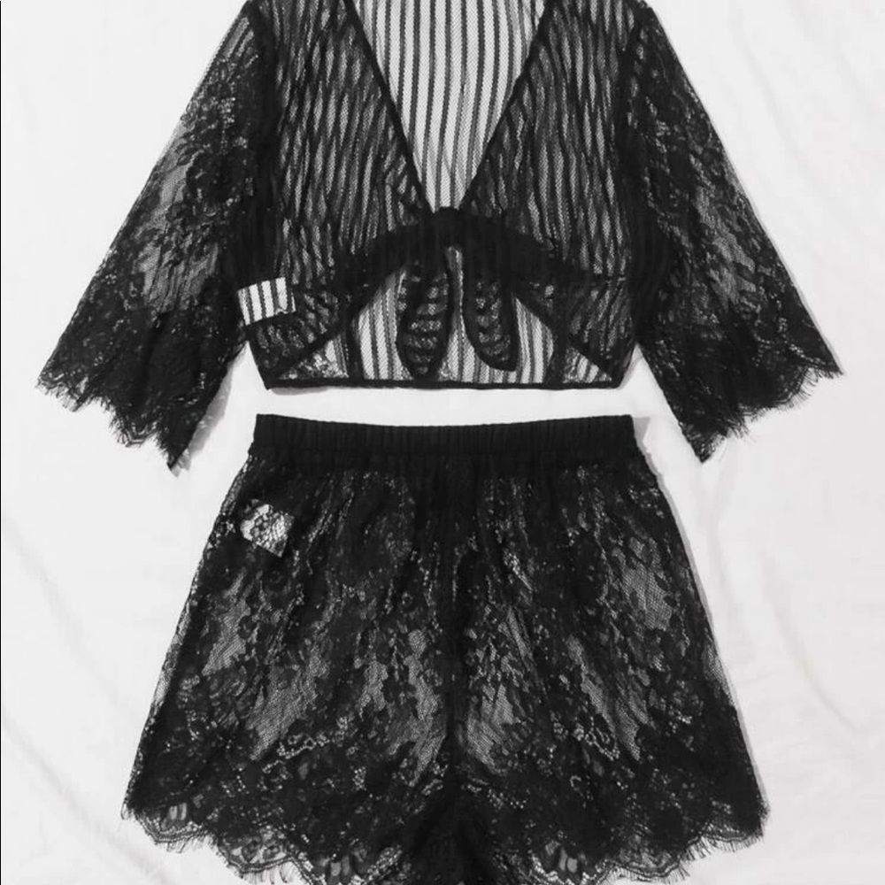 Sheer lace set